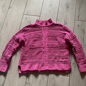 Abercrombie & Fitch pink open knit sweater